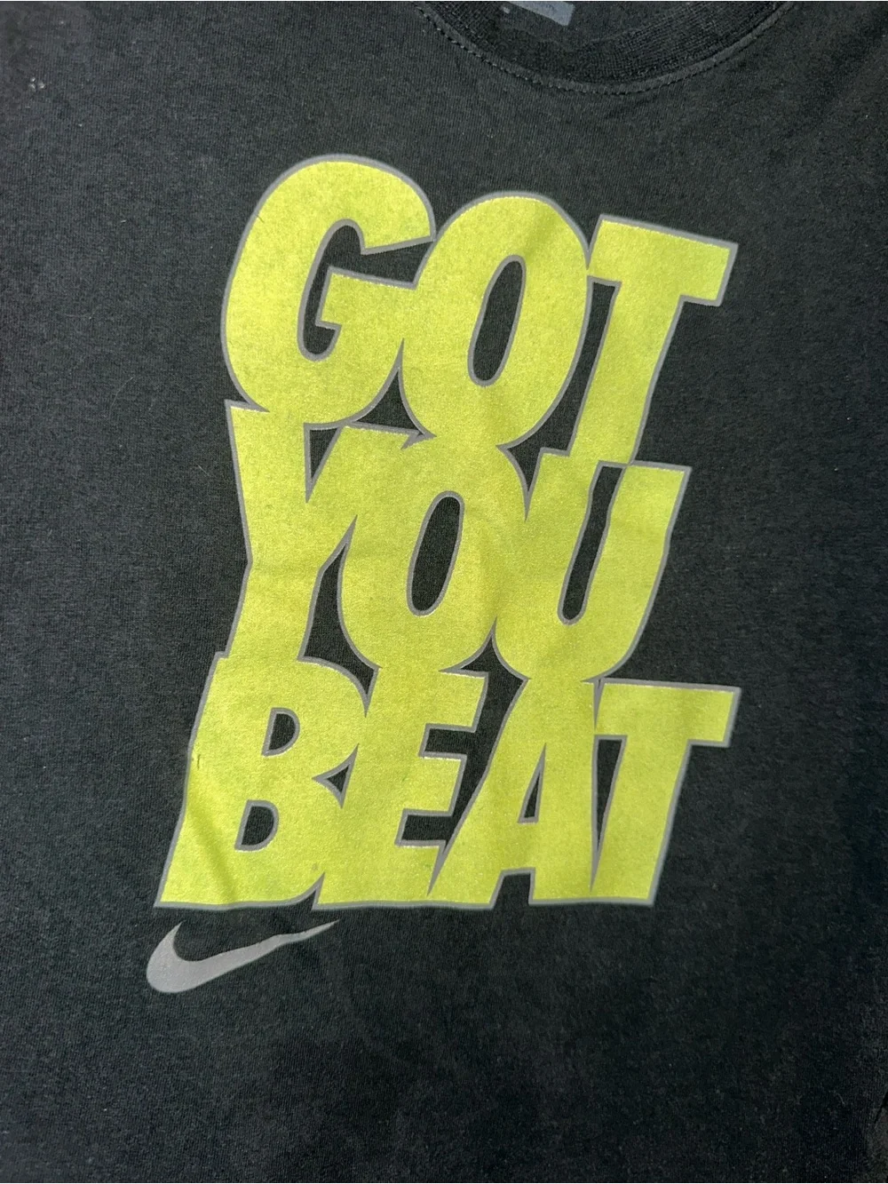 Nike Black Short Sleeve Tee with Neon Yellow Graphic